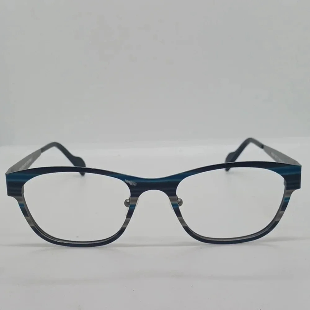 NWT WOMEN'S JEAN RENO EYEGLASS FRAMES 1405 GREY BLUE